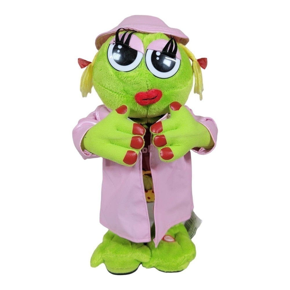 Gemmy Frogz Rap It Ribbit Plush Frog Valentine Raining Men singing‎
